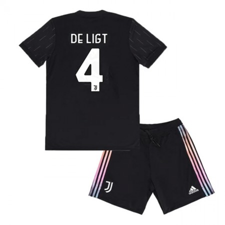 Juventus Matthijs de Ligt 4 Kinder Auswärts Trikotsatz 2021/22 Kurzarm (+ Kurze Hosen)